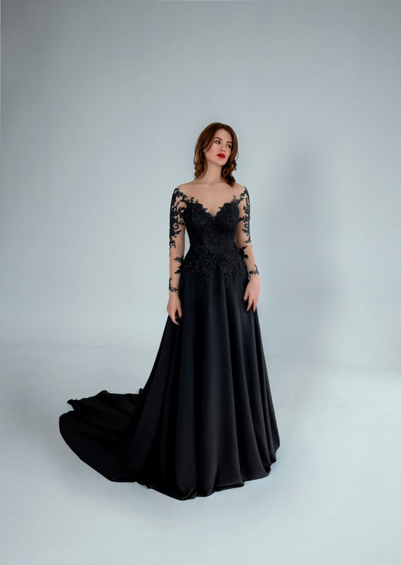 Blue black wedding dress sale