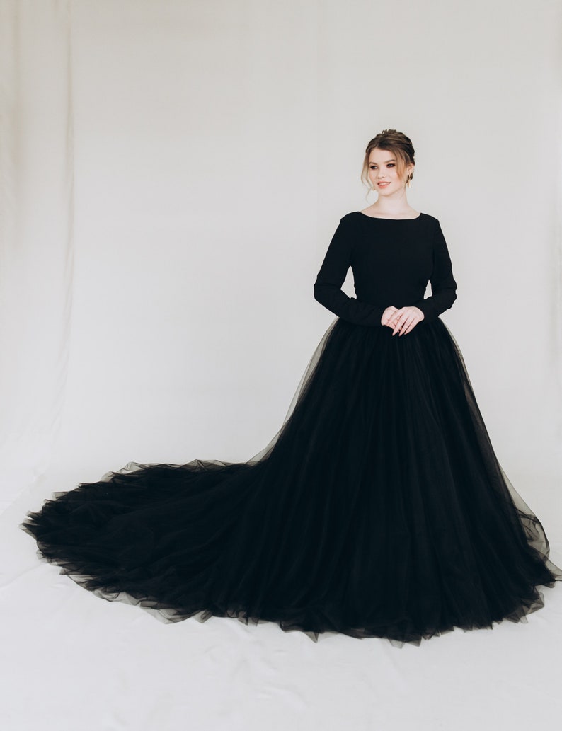 Black wedding dress tulle dress ball gown gothic alternative image 2