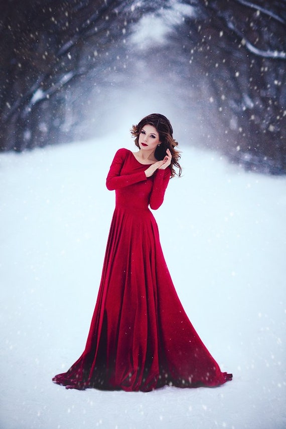 Red winter sales wedding dresses