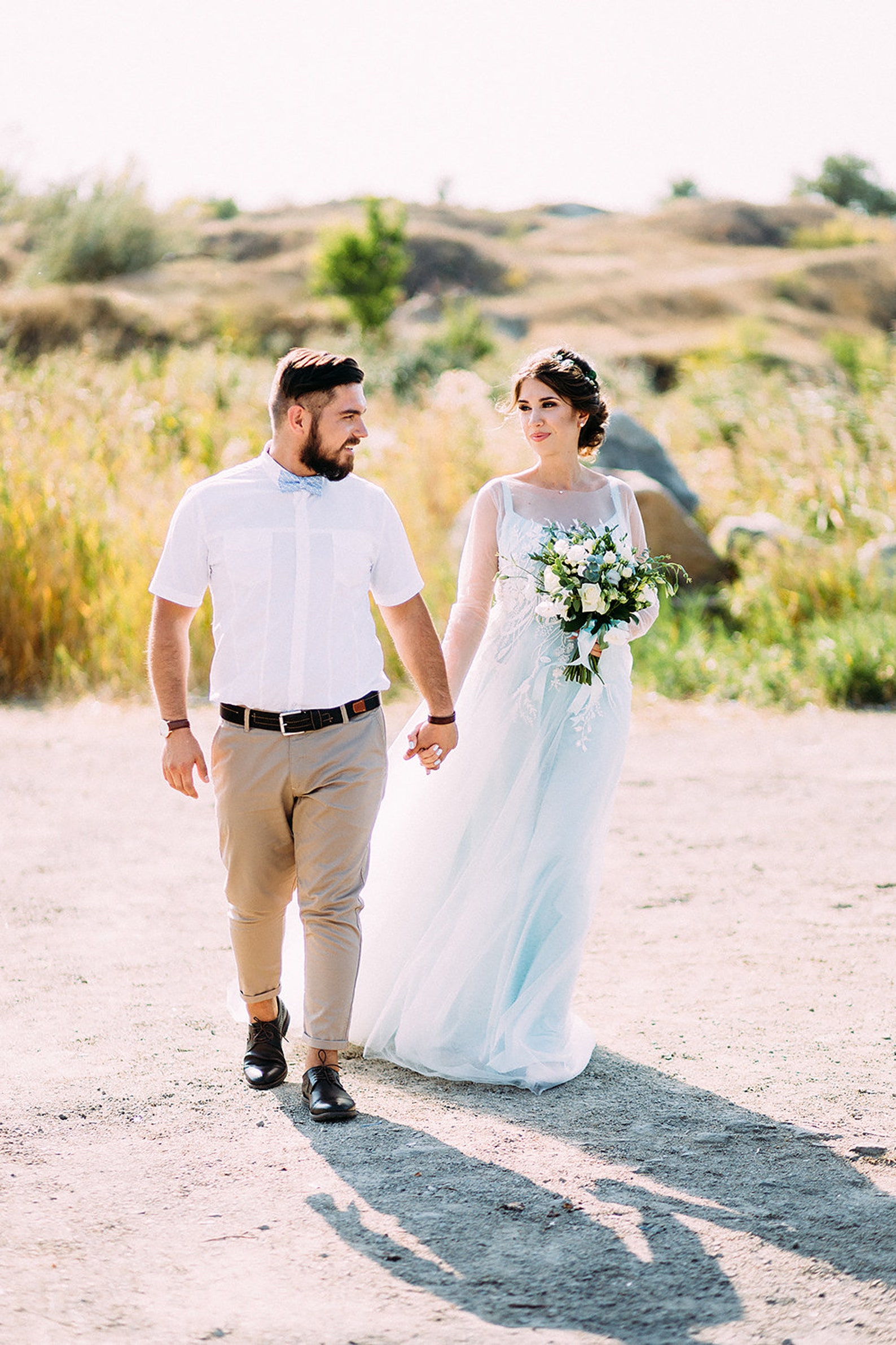 Mint Blue Wedding Dress Sleeves With Offwhite Tulle and Lace Etsy