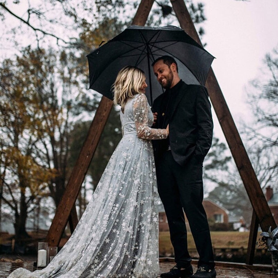 gray wedding dress