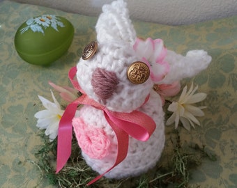 Handmade stuffed bunny, amigurumi stuffed animals, crochet bunny rabbit, large white easter bunny, white Rabbit doll, stuffed animal