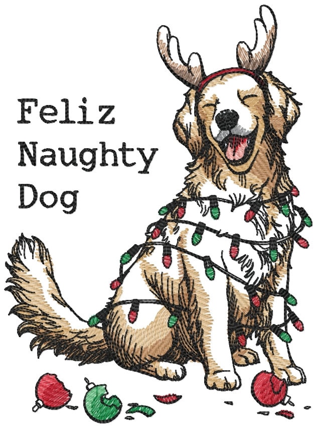 Feliz Naughty Dog Embroidered Iron-on Patch Available in 3 | Etsy