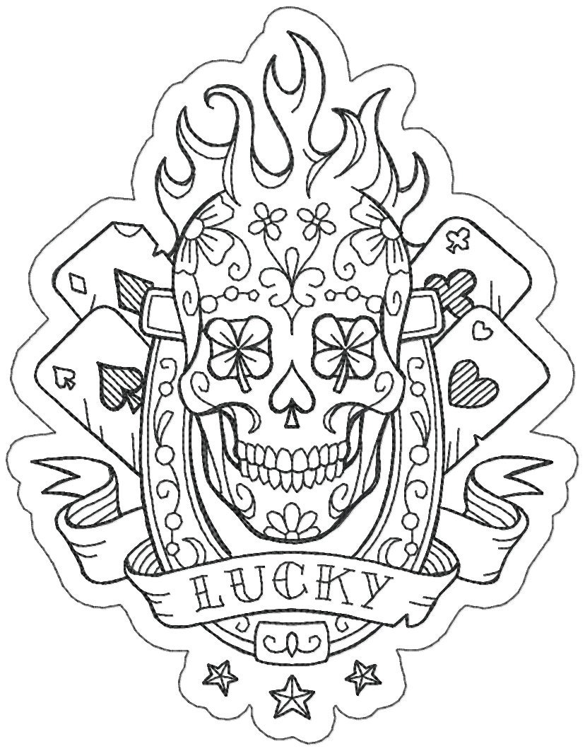 Gamble Skull Tattoo - Etsy
