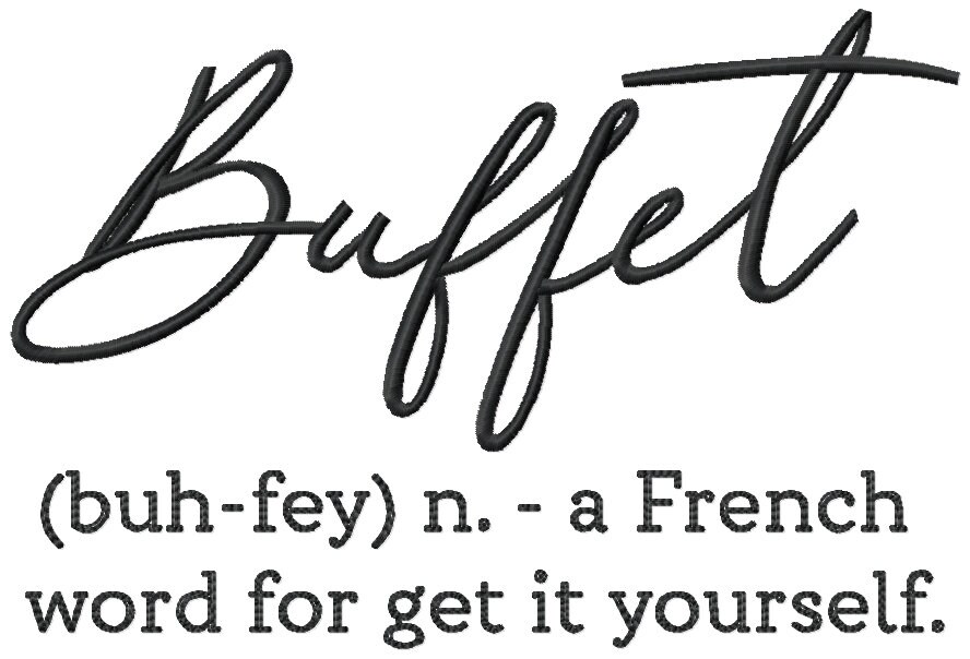 Buffet A French Word For Get It Yourself 5.87 x 5.89 Etsy