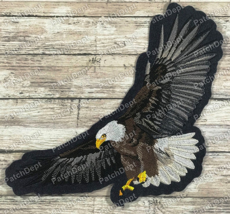 Flying Eagle Embroidered Ironon Patch Available in 5 Sizes Etsy