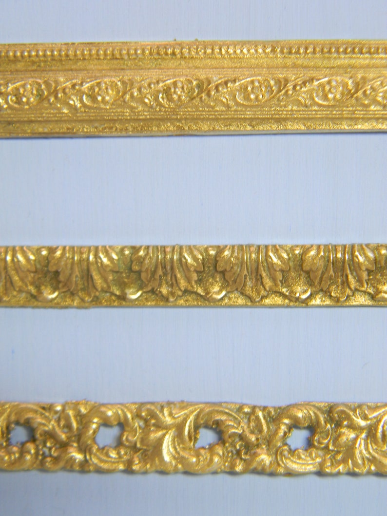Dollhouse Gold trim Miniature gold molding moulding linth Etsy