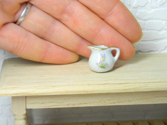 Dollhouse Miniature Handcrafted Jug Painted Branch Design Multi Minis.1:12 scale