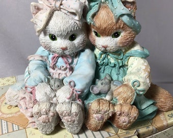 Calico Kittens Were a Purr-Fect Pair LGBT Cat Enesco Figurine Box Valentine