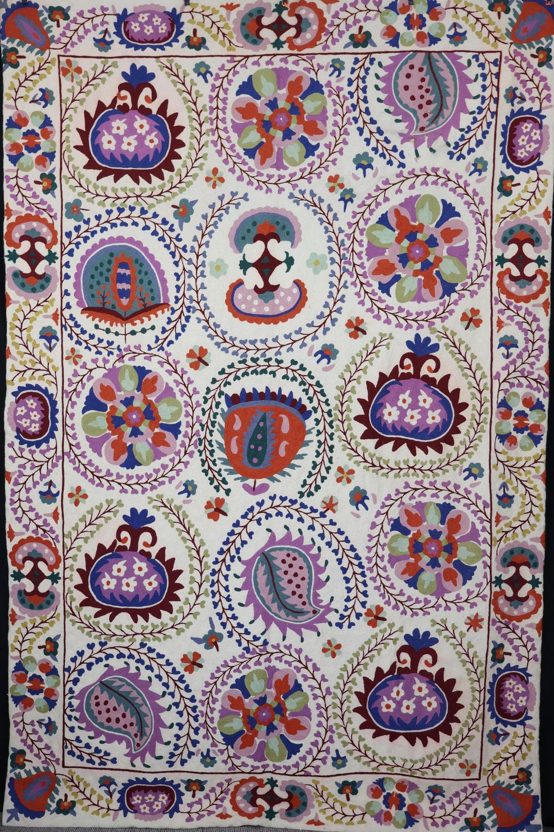 Crewel Work Embroidery Rug - Hanging - Etsy