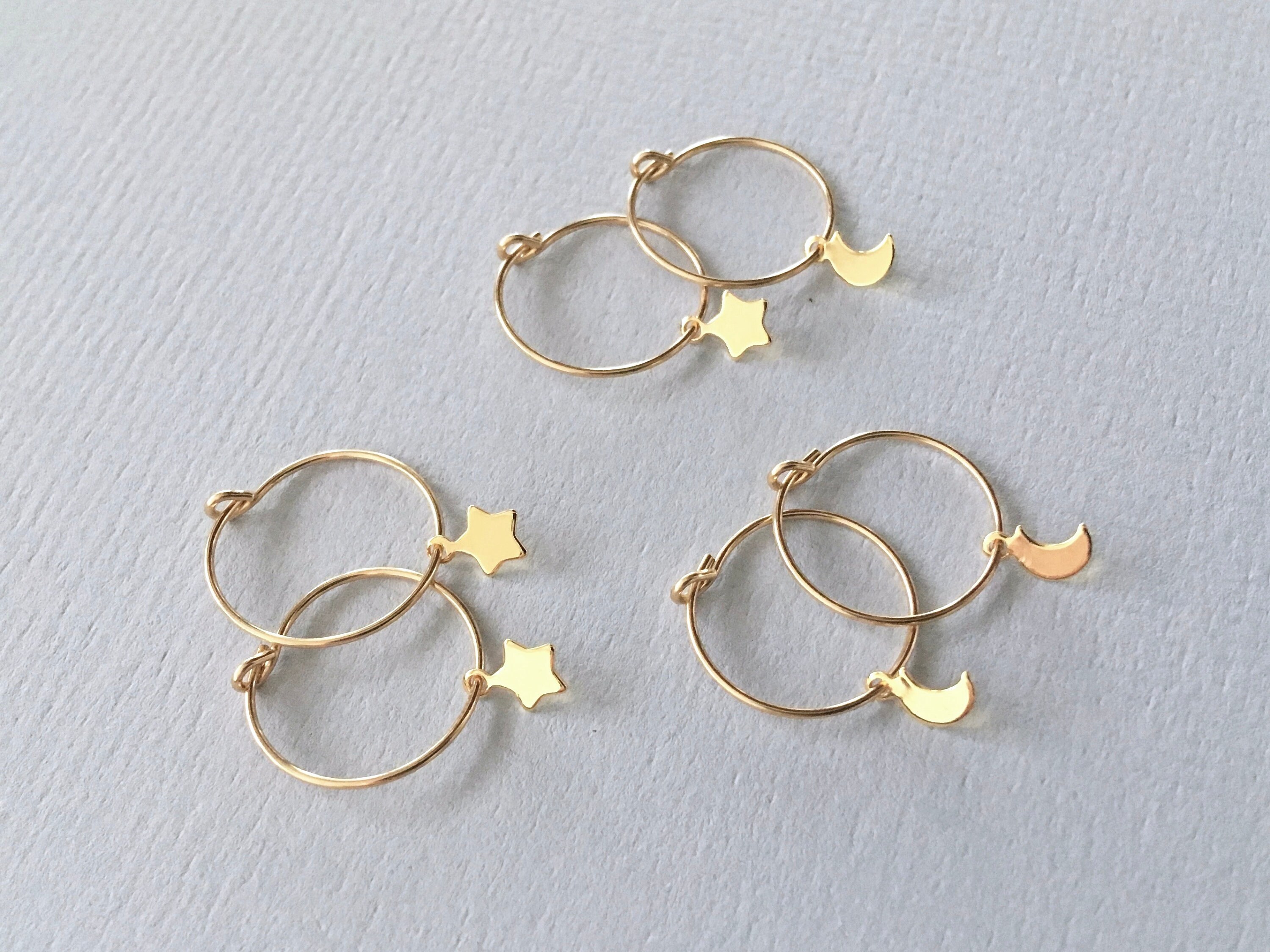 STAR or MOON EARRINGS 14k Gold Filled Everyday Minimalist - Etsy