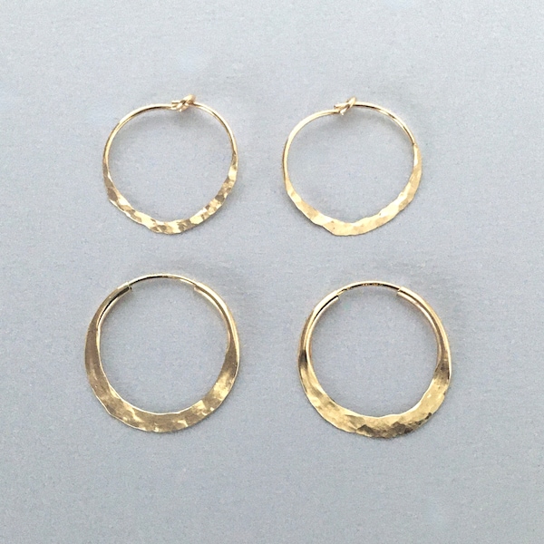 Hammered Heart Hoops