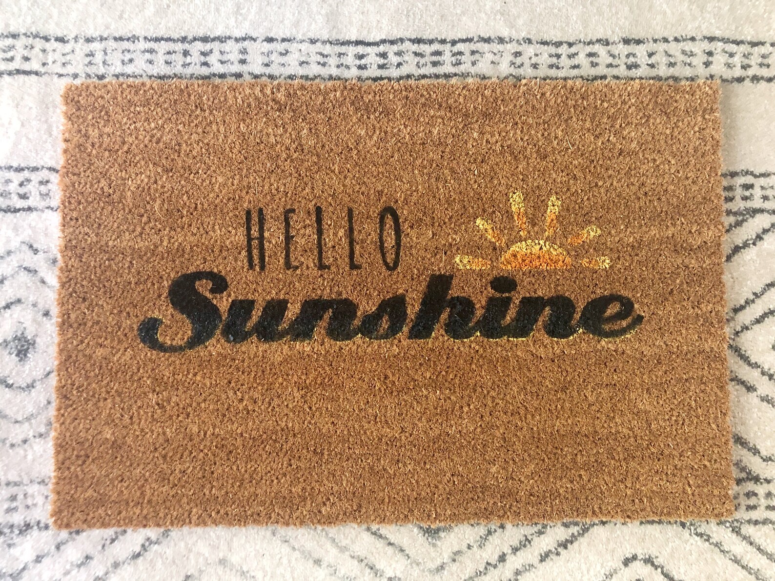 35x24 Hello Sunshine Door Mat Etsy