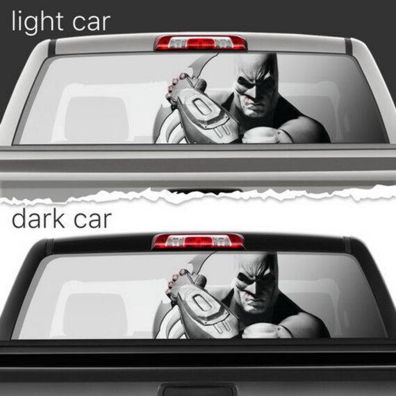 Batman Superhero Rear Window Car Perforated Vinyl Decals Mural Etsy