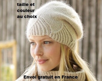 Bonnet slouchy et/ou snood alpaga femme tricoté main, béret, chapeau, écharpe, foulard, châle, accessoire automne hiver, cadeau Noël