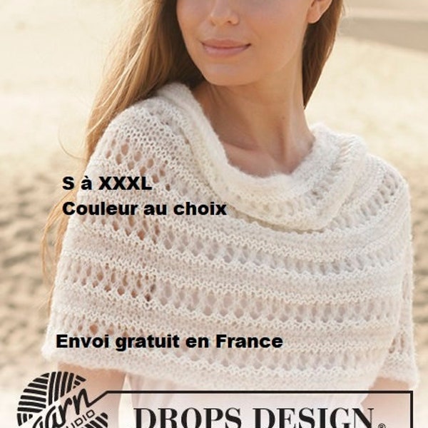 poncho femme ajouré en alpaga, mohair, laine et soie, tricoté main, chauffe épaules, tour de cou, châle, étole, mariage, cadeau anniversaire