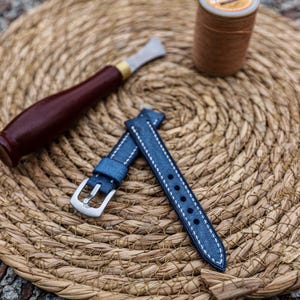 blue Vintage Leather Watch Strap 16mm 17mm, 18mm, 19mm, 20mm, 21mm, 22mm, 23mm, 24mm,mens watch strap,watch strap, watch band,leather strap