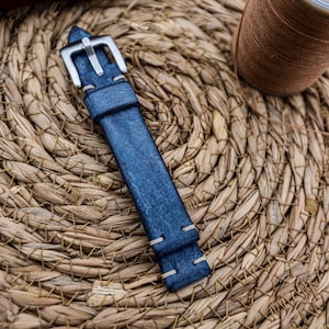 blue Vintage Leather Watch Strap 16mm 17mm, 18mm, 19mm, 20mm, 21mm, 22mm, 23mm, 24mm,mens watch strap,watch strap, watch band,leather strap