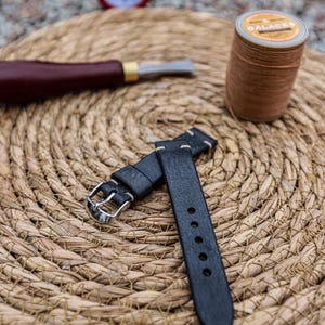 black Vintage Leather Watch Strap 16mm 17mm, 18mm, 19mm, 20mm, 21mm, 22mm, 23mm, 24mm,mens watch strap,watch strap, watch band,leather strap