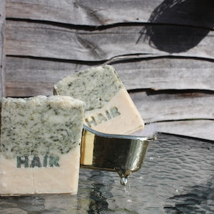 HAIR text soap stamp