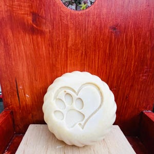Zeepstempel hondenpoot en hart (grote poot)