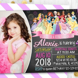 Carte Danniversaire Invitation Princesse Sofia Sofia Invite Etsy