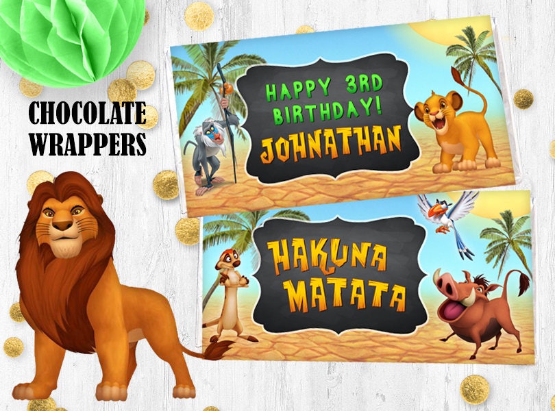 Lion the King Chocolate Wrappers Jungle Hershey Bar Wrappers - Etsy  Singapore