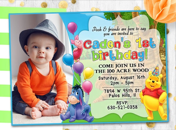 Winnie Lourson Photo Invitation Anniversaire Photo Carte Etsy Winnie Lourson Photo Invitation Anniversaire Photo Carte Etsy