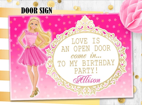 Barbie Door Sign Barbie Birthday Sign Pink Barbie Printable | Etsy Sweden
