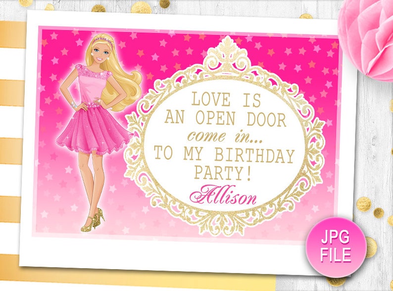 Barbie Door Sign Barbie Birthday Sign Pink Barbie Printable | Etsy