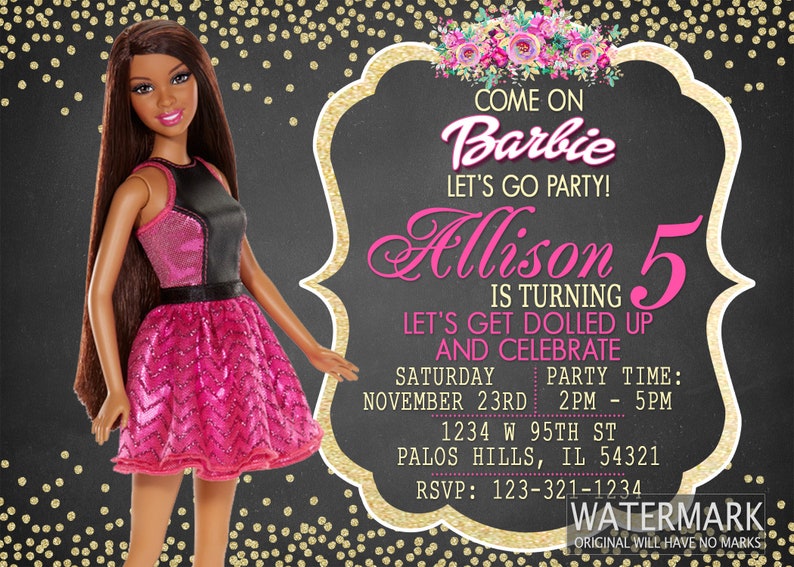 black-barbie-invitation-template