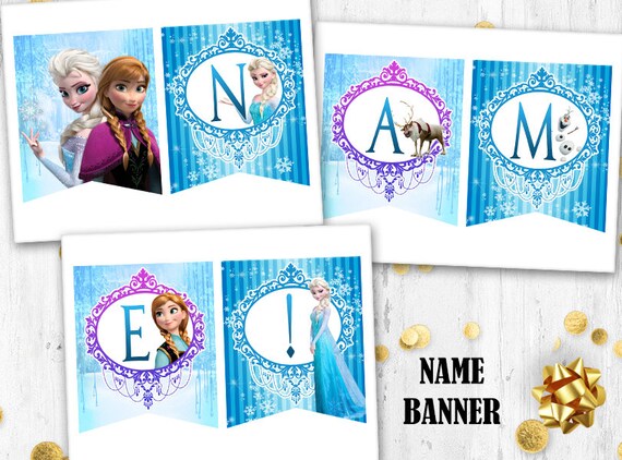 Elsa Namen Banner Geburtstag Banner Gefrorene Namen Banner Etsy