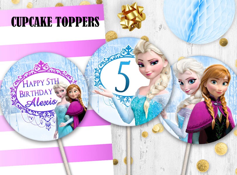 Frozen Elsa Cupcake toppers Cake toppers Printable digital | Etsy