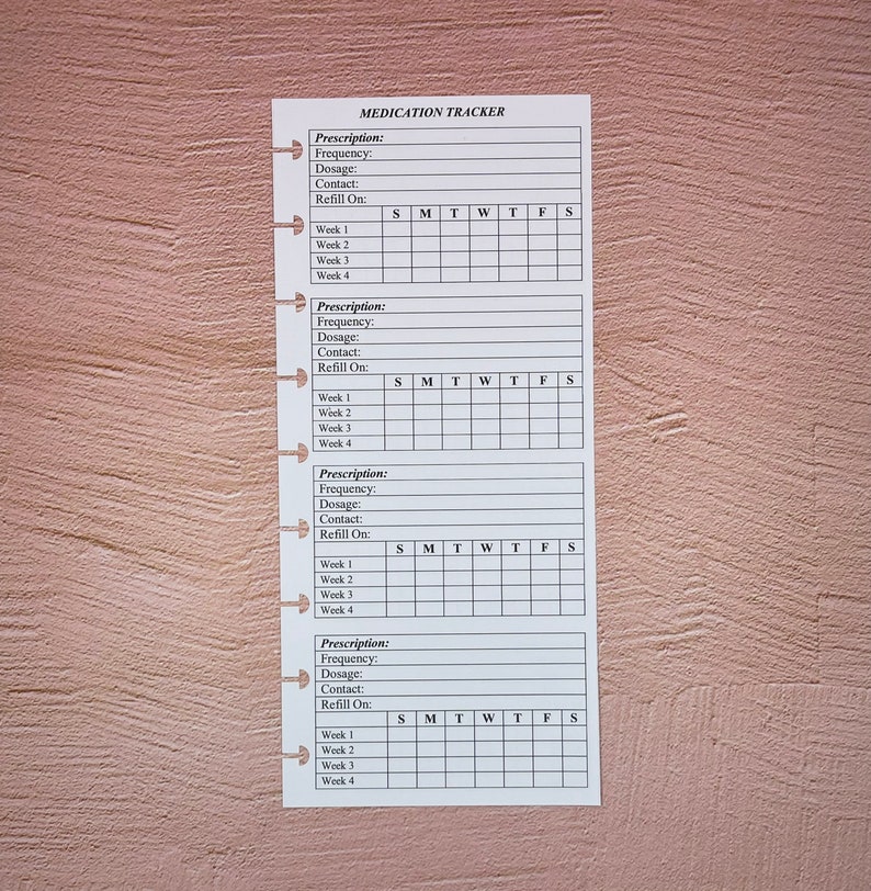 Downloadable Half Sheet-medication Log - Etsy