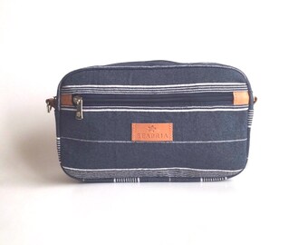 Blue Stripes nécessaire, sacchetto in stile marino, sacchetto da viaggio con cerniera, borsa per il trucco, borsa da toeletta, regalo per lui, borsa cosmetica in tela