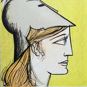 Bernard BUFFET: Athena, LITOGRAFIA originale di riferimento, MOURLOT, 1968