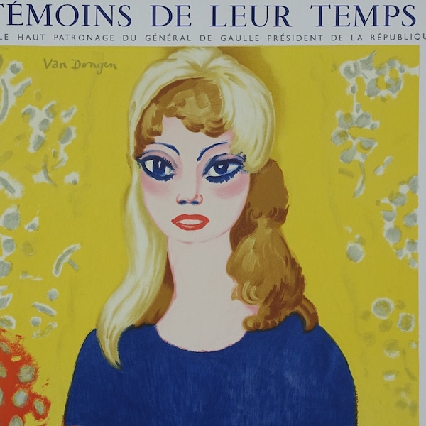 Kees van Dongen : LITHOGRAPHIE signée originale "Brigitte Bardot" par Mourlot, 1964