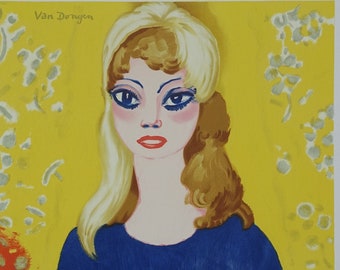 Kees van Dongen : Original signed Lithograph, Brigitte Bardot,  by Mourlot, 1964