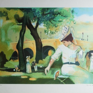 Bernard PELTRIAUX :  Parisian woman - Original LITHOGRAPH signed and numbered, only 250 copies + COA