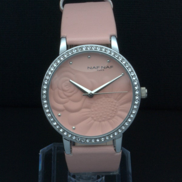 NAF NAF : Montre femme - Neuve avec bracelet cuir, Boîte et Garantie 2 ans, waterproof