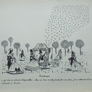PEYNET Raymond, The bird rental, Humorous signed ETCHING, 1943