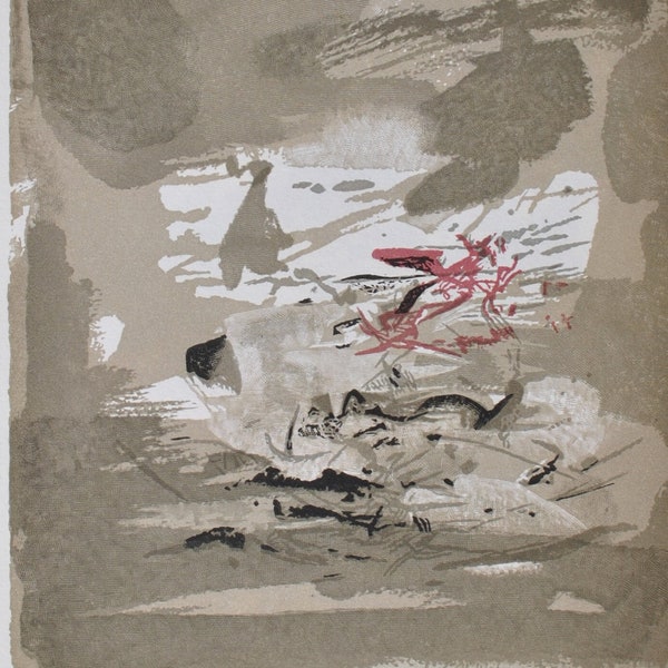 ZAO WOU KI, Original Etching, The sunset, 1967 on Vellum