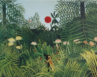 Henri ROUSSEAU : Virgin forest landscape, Original signed and numbered LITHOGRAPH , 300 copies