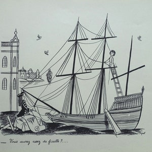 PEYNET Raymond, The string, Humorous signed ETCHING, 1943