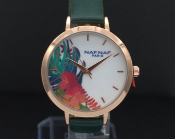 NAF NAF : Montre femme - Neuve avec bracelet cuir - Boîte et Garantie 2 ans