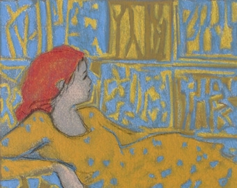 STENNE Robert - Redheaded thinking woman, Original signed LITHOGRAPH, 250 copies
