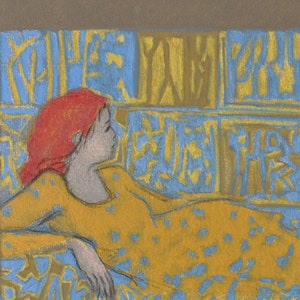 STENNE Robert - Redheaded thinking woman, Original signed LITHOGRAPH, 250 copies