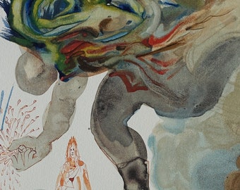 Salvador DALI: Inferno 31, The Giants, Original Engraving, DIVINE COMEDY + certificate