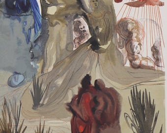 Original Etching Salvador DALI – Divine Comedy 1960 – Purgatory 28 The Divine Forest – BFK Rives + Certificate