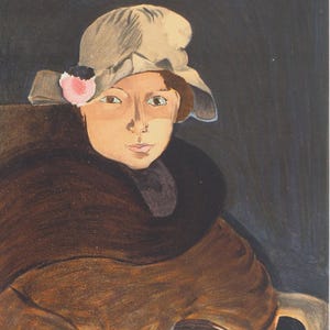Henri MATISSE: Donna con cappello a fiori, firmata LITOGRAFIA, 1954